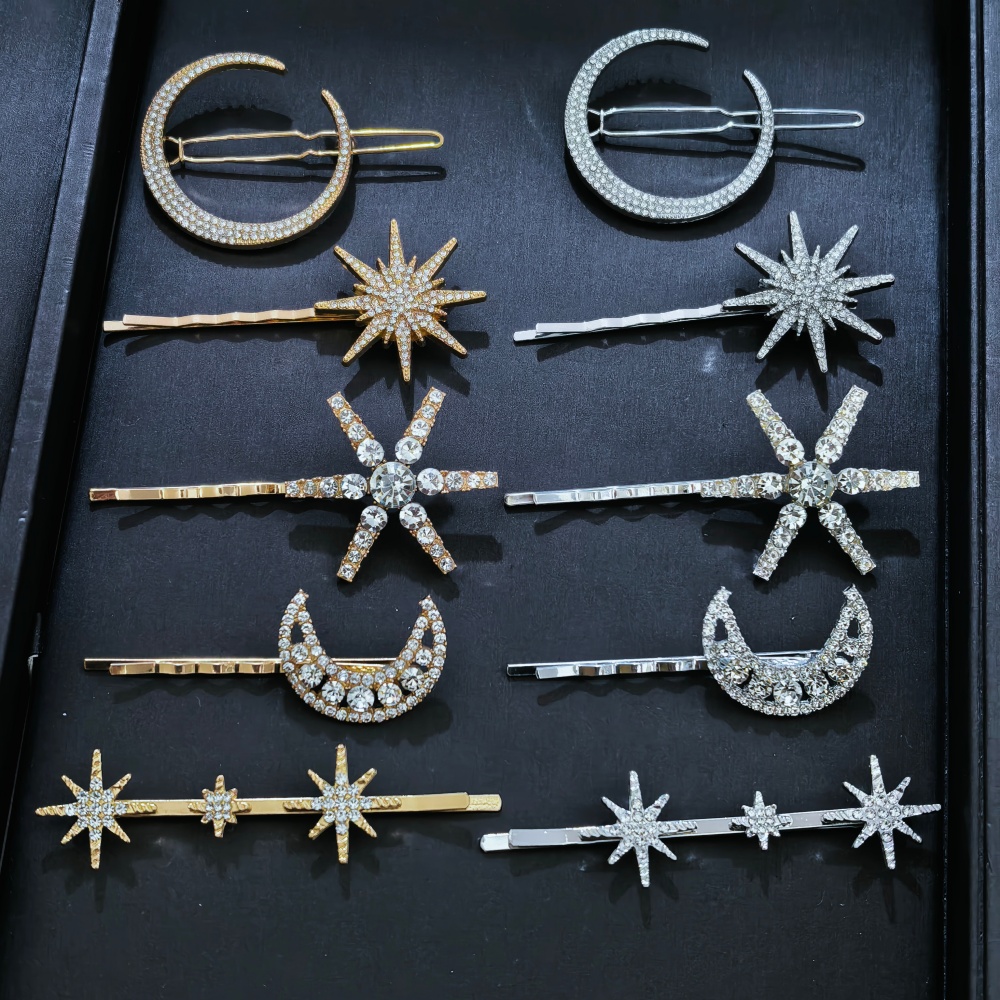 Women Knight Accessories - 3/4 pcs set Crystal Star Hairpins