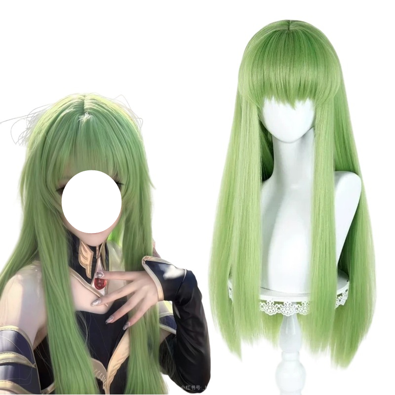 Women Knight Accessories - Anime CC Cosplay Green Wig Long