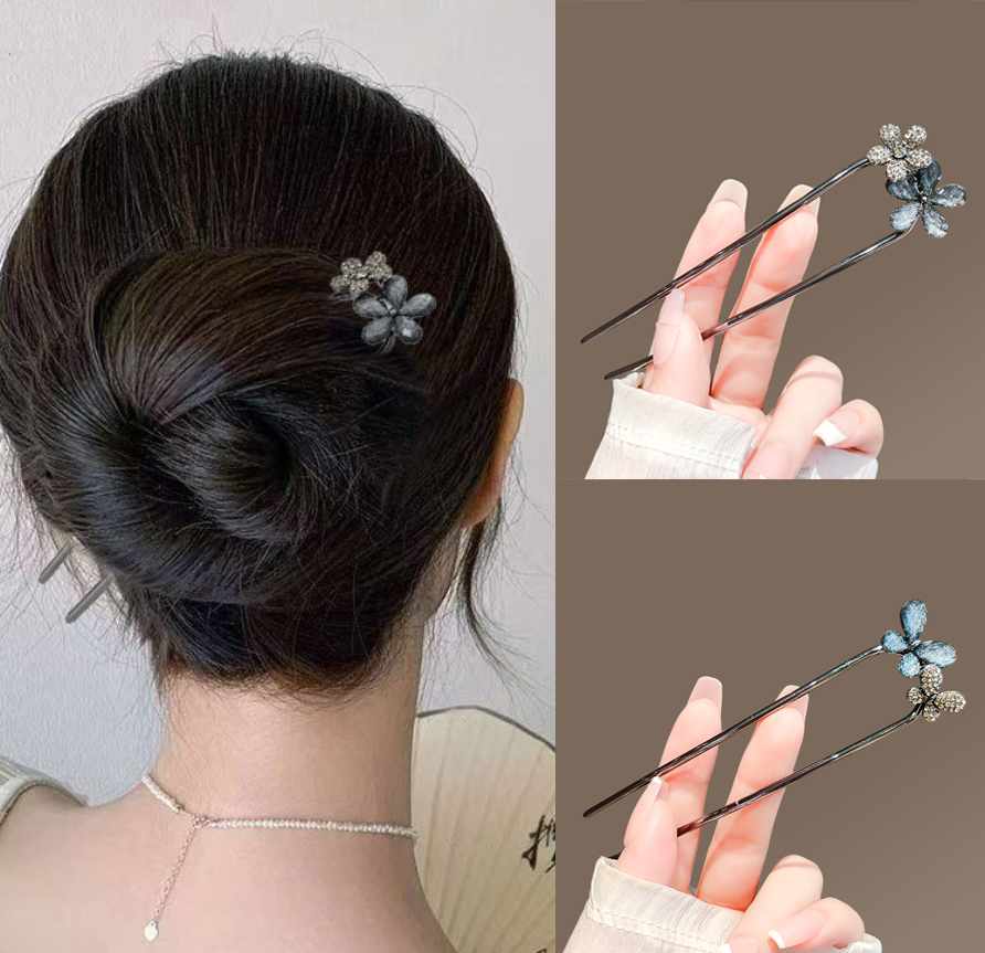 Women Knight Accessories - Vintage Floral Butterfly Hair Stick For