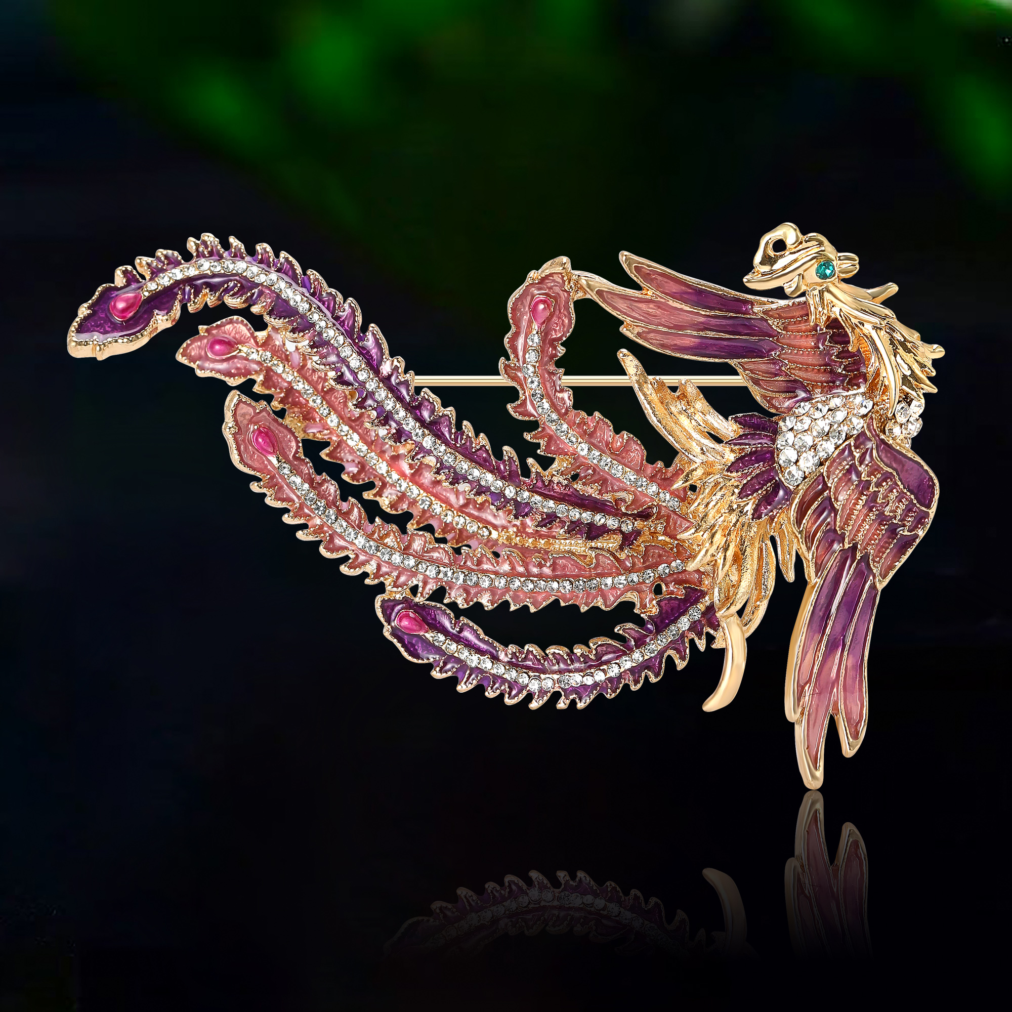 Women'S Accessories Categories - Rhinestone Phoenix Brooches for Women Unisex