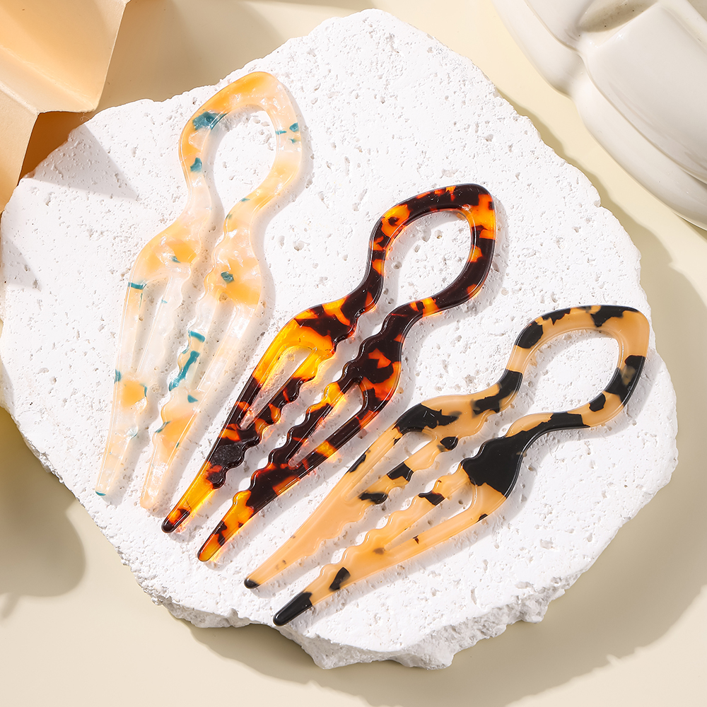 U-Shaped Hair Sticks Tortoises - Women Knight Accessories 评论和价格