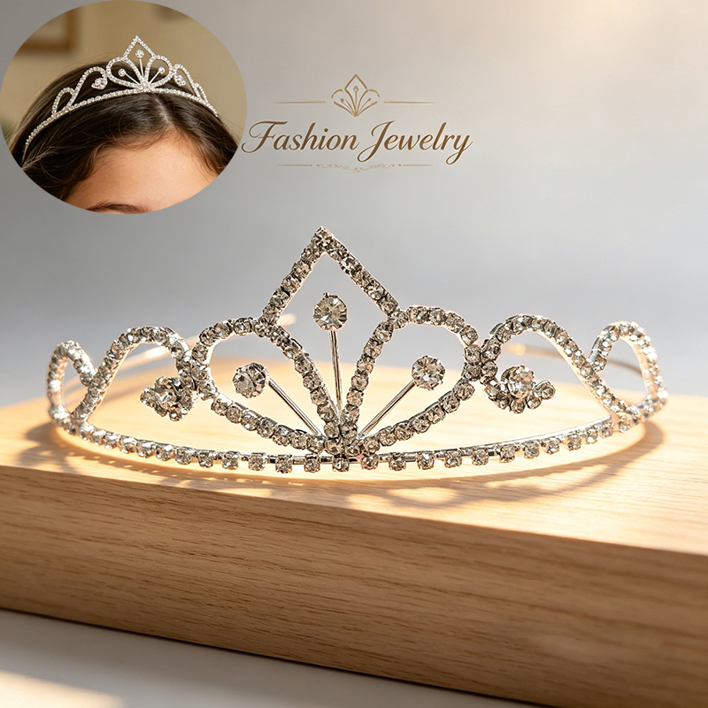 Silver Color Rhinestone Bridal - Queen Accessories 评论和价格