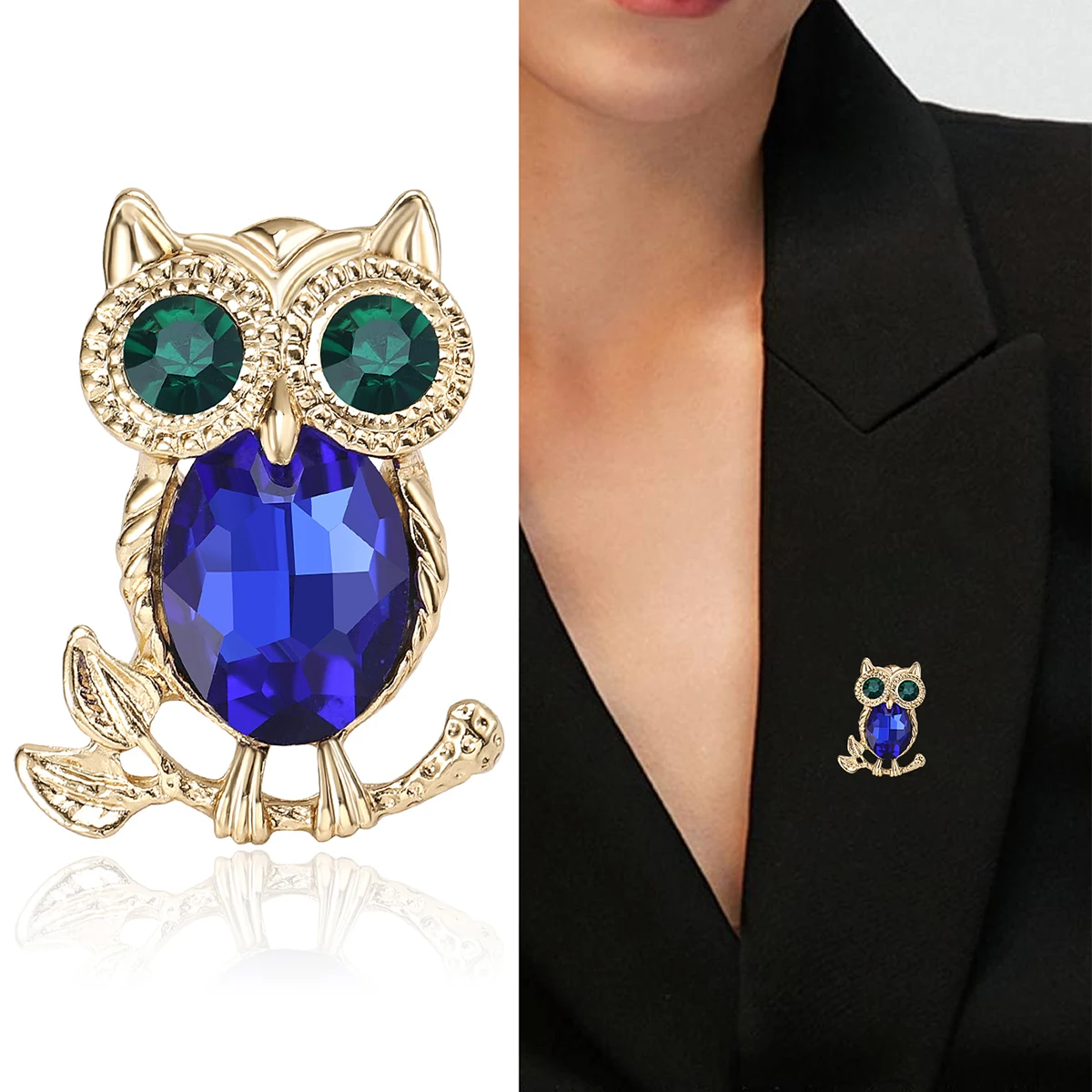 Rhinestone Owl Brooches for Wo - Women'S Accessories Categories 评论和价格