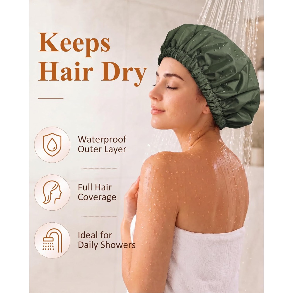 Reusable Waterproof Shower Cap - Women Accessories Images 评论和价格