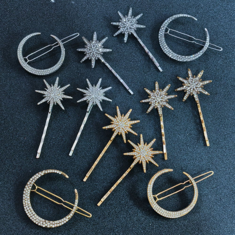 3/4 pcs set Crystal Star Hairp - Women Knight Accessories 评论和价格