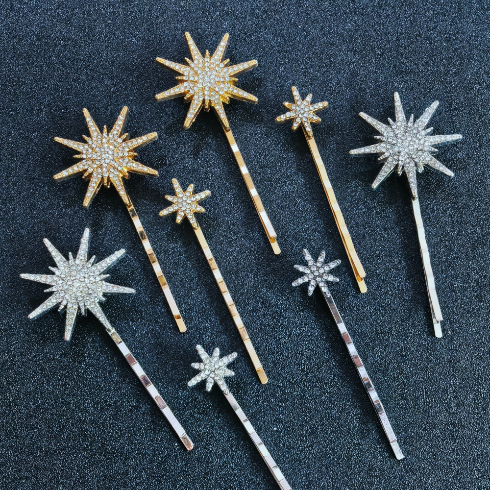 3/4 pcs set Crystal Star Hairp - Women Knight Accessories 评论和价格