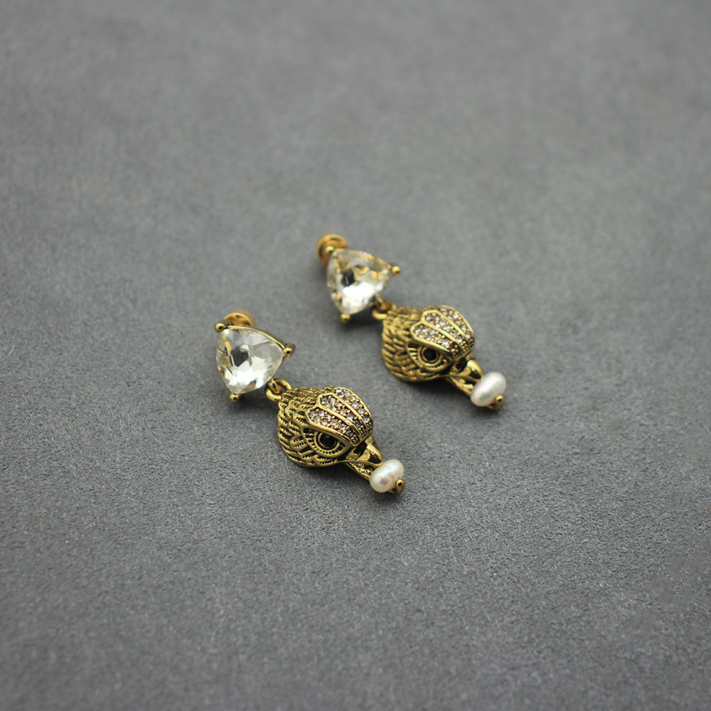 Vintage Eagle Head Stud Earrin - Women'S Eagles Accessories 评论和价格
