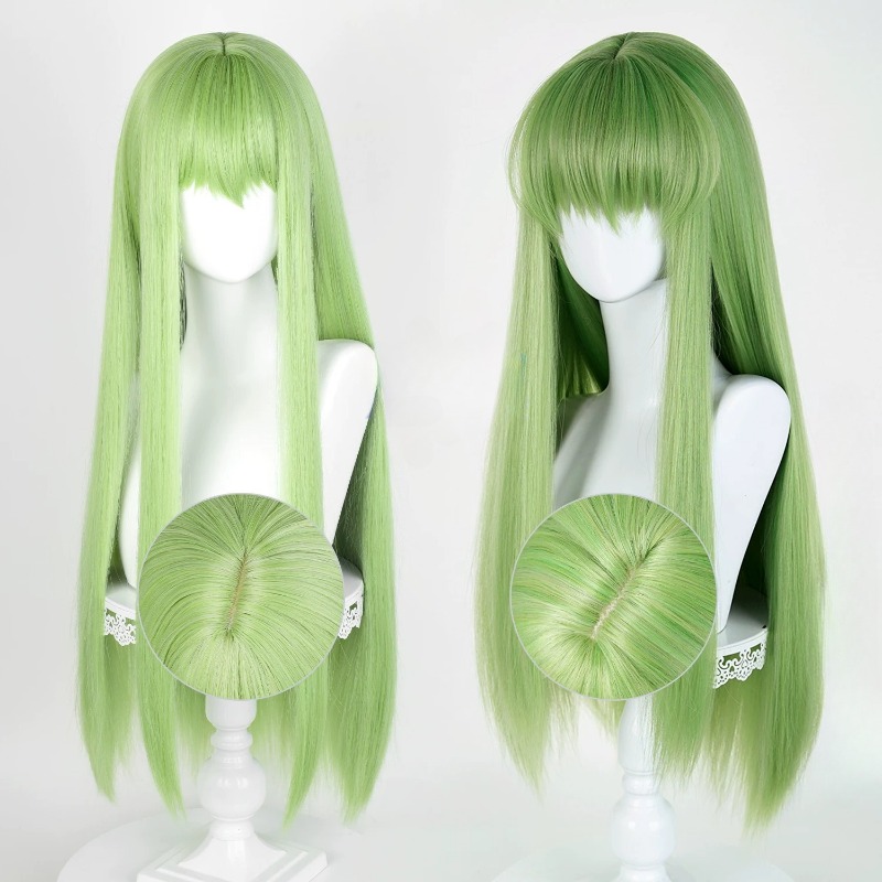 Anime CC Cosplay Green Wig Lon - Women Knight Accessories 评论和价格