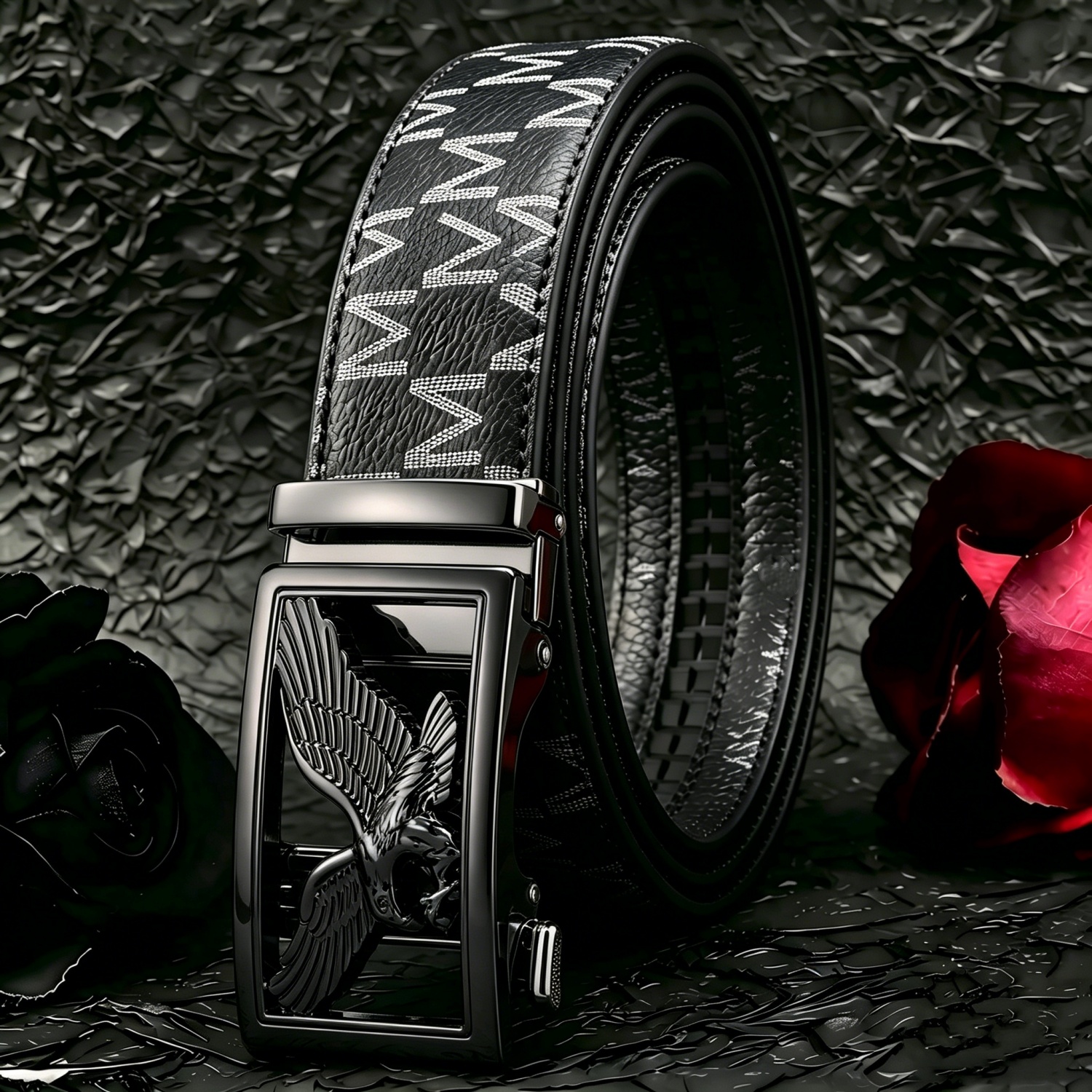Stylish Metal Buckle Men Belt  - Women'S Eagles Accessories 评论和价格