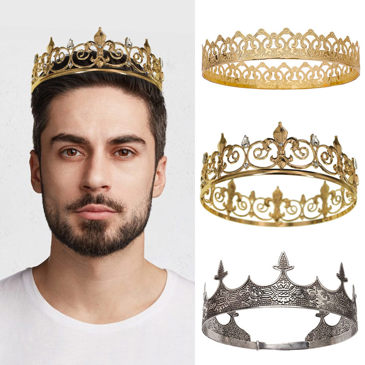 Royal King Queen Crown for Men - Queen Accessories 评论和价格
