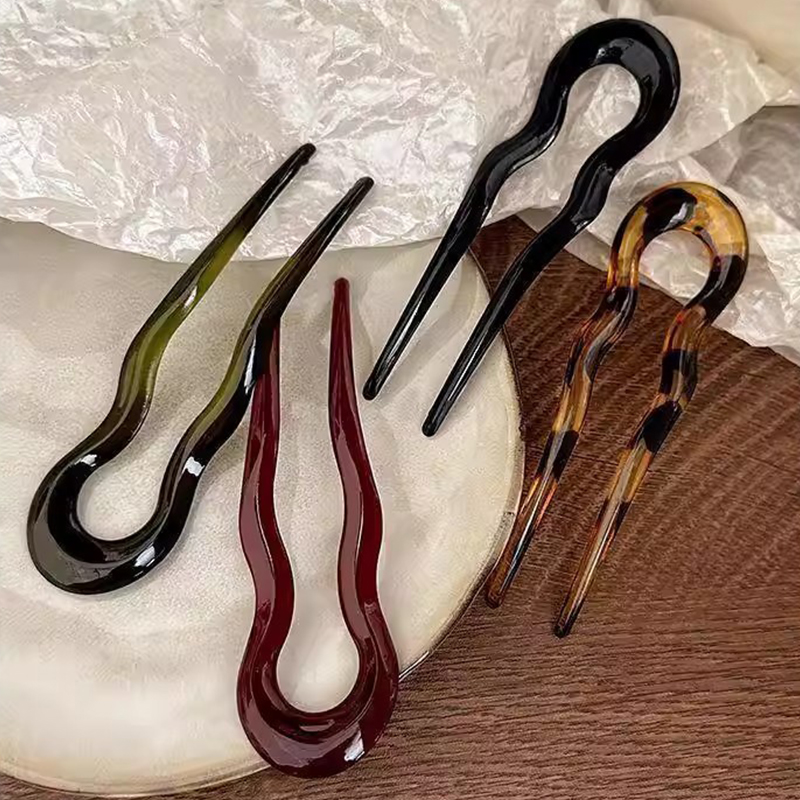 Elegant Acrylic U-shaped Hairp - Women Knight Accessories 评论和价格