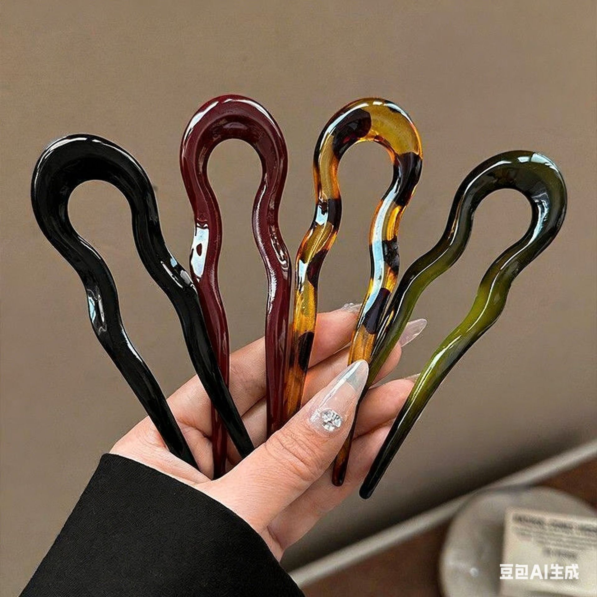 Elegant Acrylic U-shaped Hairp - Women Knight Accessories 评论和价格